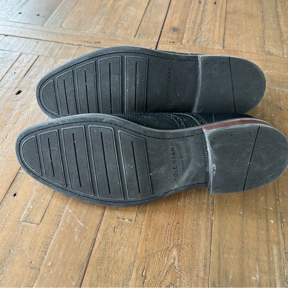 COLE HAAN Pebbled Black Leather C27088 Grand 0s Wingtip Loafer Shoes, Mens 12 - Picture 10 of 10